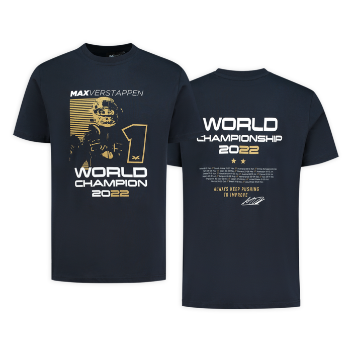 Extra Mijnenveld Openlijk World Champion 2022 T-shirt › T-shirts › Verstappen.com